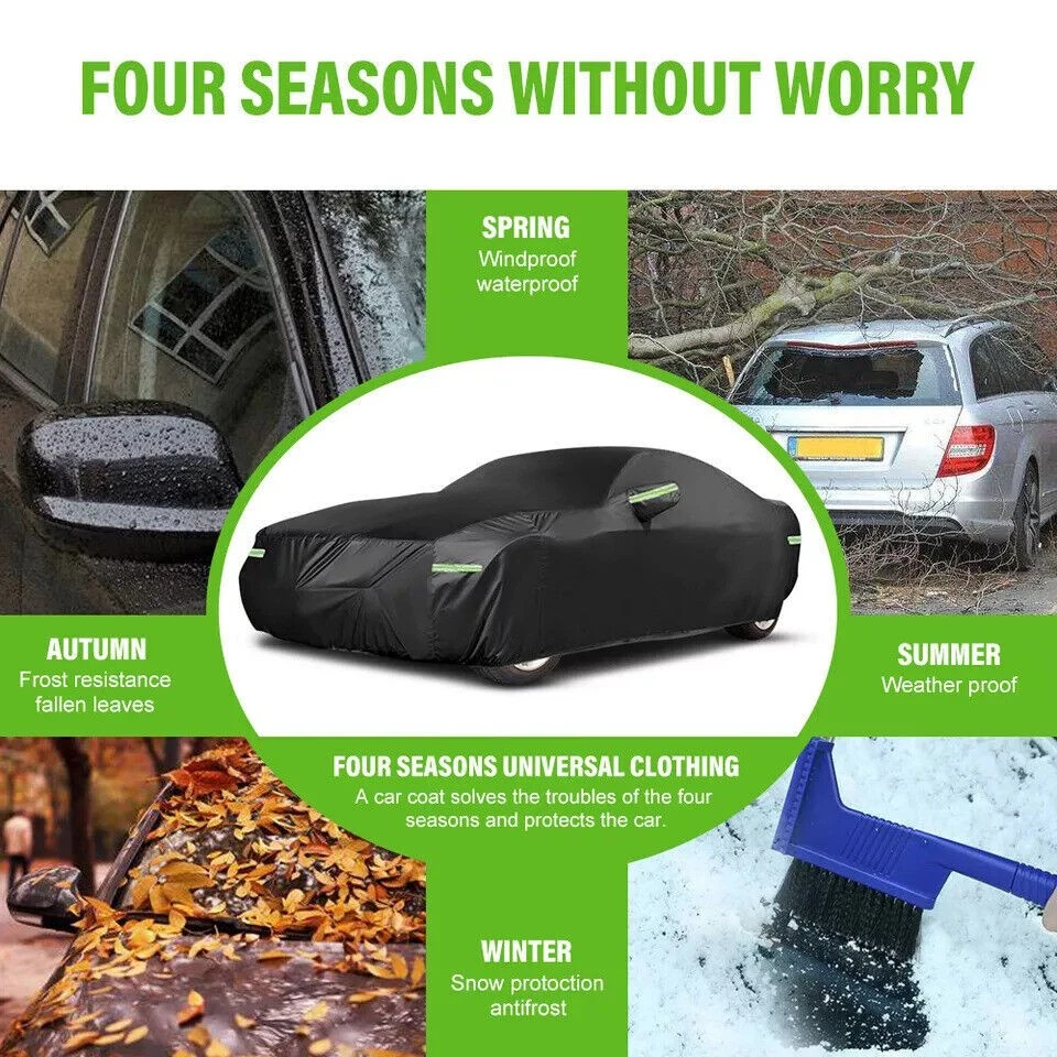 Full Car Cover Outdoor Snow Rain Waterproof Dust UV Protection For Dodge Sedan - Изображение 4 из 4