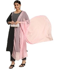 Women's Art Silk Dark Blue Kurta and Pant Set with Dupatta