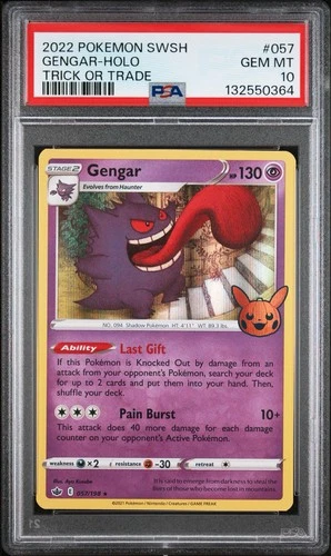 PSA 10 GEM MINT Gengar 057/198 2022 Trick or Trade Holo POP 456