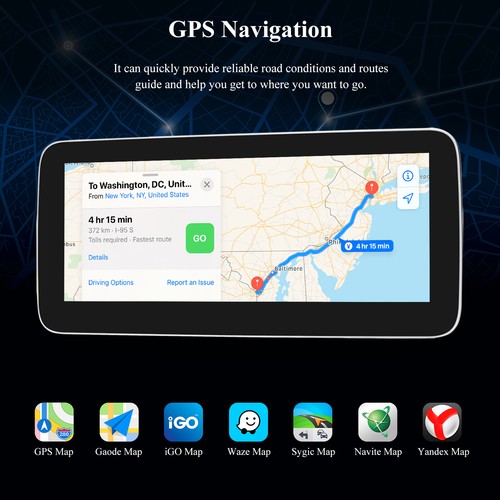 10,25" 128GB Android 14 CarPlay GPS Autoradio Für Mercedes C/GLC/V/X-Klasse W205 - Bild 9 von 21