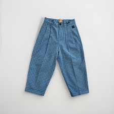 GUCCI boys Blue Plaid Trouser (Cotton Blend) Pleated Dress (Pants)