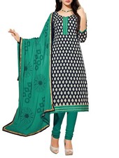 Unstitched Material Salwar Kameez Dupatta Chanderi cotton Suit India 2