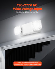 4 Pack LED Emergency Lights Battery Backup 90 Min 120/277V Adjustable