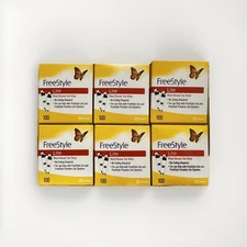 Freestyle Lite Test Strips 6 Boxes of 100** NEW & SEALED