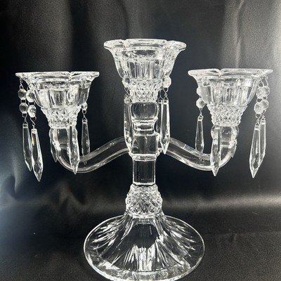 SHANNON CRYSTAL Designs CELESTE Candle Candelabra 3 Light w/ 14 Hanging Prisms