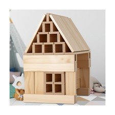 Large Open Ended Wooden Building Blocks for Kids 44 lb, 19.7 Giant Natura