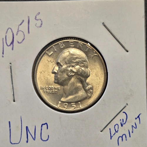 1951s Washington silver quarter.Bu