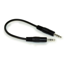 4inch 3.5mm Mini-Stereo TRS Male to Male Speaker/Audio Cable Black