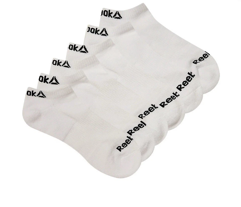 Meias femininas Reebok pacote com 6 desempenho conforto no show tamanho 4-9 brancas - Imagem 2 de 2