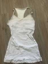 American Eagle Outfitters Women's White Knit Lace Racerback Camisole Tank S