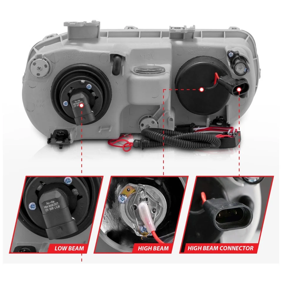 Faro izquierdo y derecho Anzo 121003 para Acura Integra 1994-1997 carcasa negra Foto 4 de 4