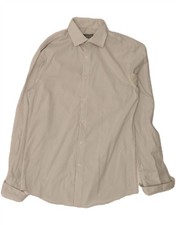 MICHAEL KORS Mens Formal Shirt Size 15 Medium Grey Striped Cotton AP05