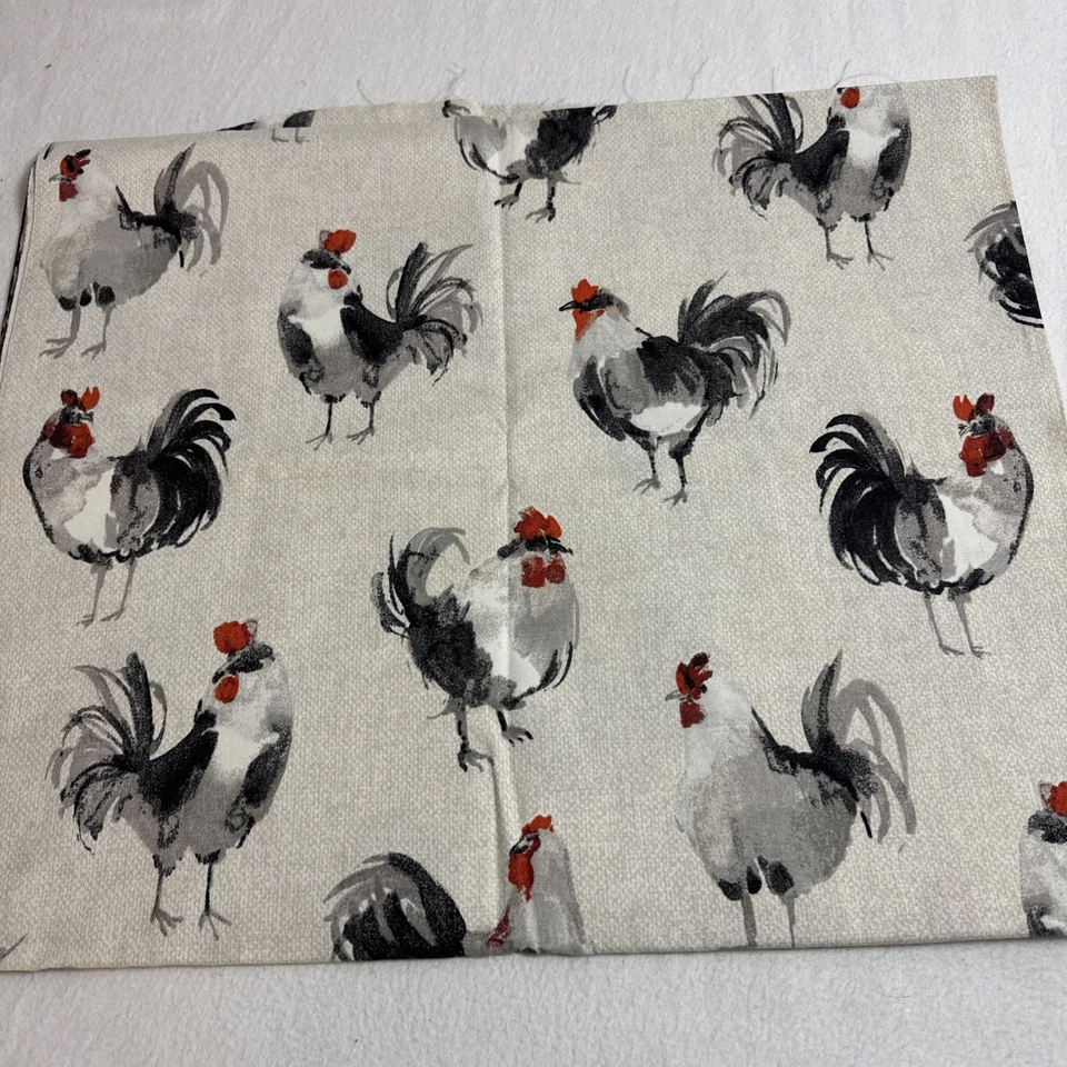 Fabric Home Decor Remnants Roosters Crafts Pillows Pieces - Image 2 of 4