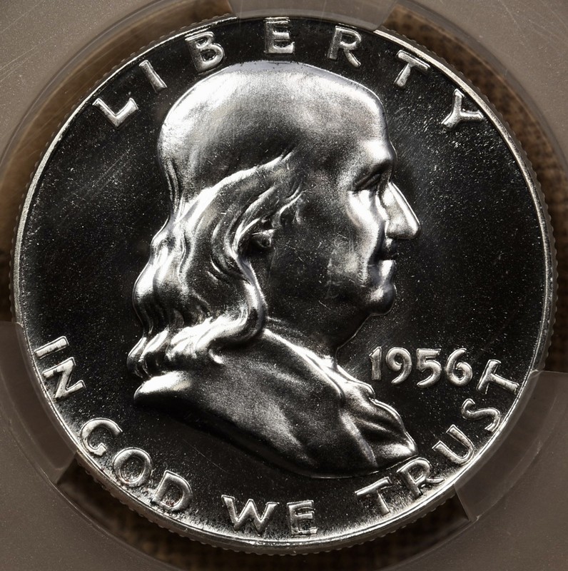 1956 Type 1 Proof Franklin half, CACG PR67, sweet blast white DavidKahnRareCoins
