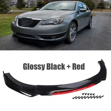 Front Bumper Lip Spoiler Splitter Kit 5pcs Gloss Black Red For Chrysler 200 300
