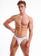 N2N Bodywear Men's Phantom Skin Maverick w/ C-Strap, S White NWT