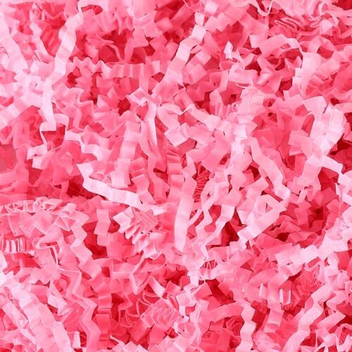 Pink Crinkle Cut Paper Shred Filler 1/2 LB，Crinkle Paper for Gift Box Shredde...