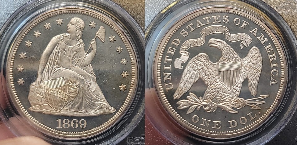 1869 $1 PR66DCAM PCGS