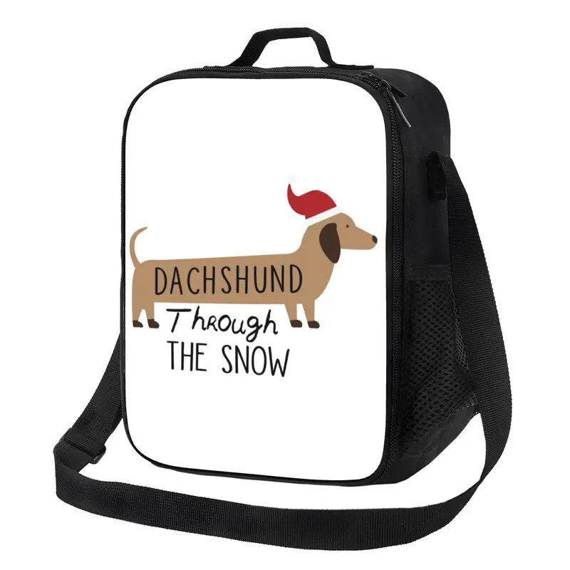 Back to School Holiday Dachshund Thermal Lunch Bag Dog Lunch Tote