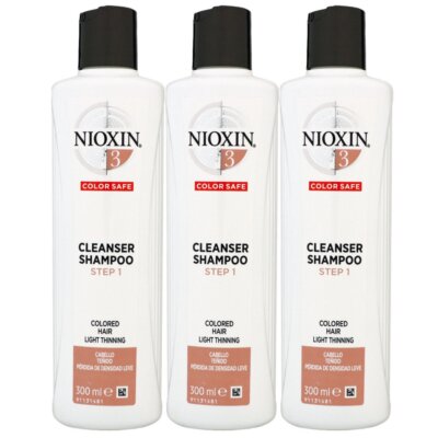 Nioxin System 3 Cleanser Shampoo Step 1 3 x 300 ml coloriertes dezent dünner wer
