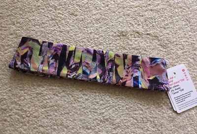 Lululemon Seawheeze Super Sonic Alpine Wht Purple Multi Fly Away Tamer Headband