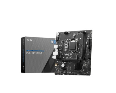 MSI PRO H510M-B Motherboard, micro-ATX, 6GB/s, DDR4, HDMI/VGA, Intel, PCI-Ex16x1