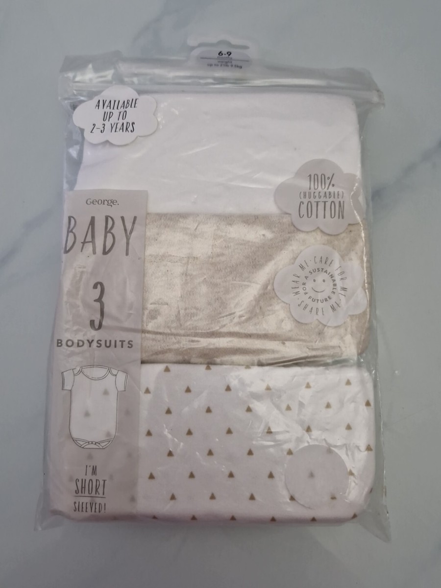 George Baby Romper Short Sleeve Bodysuit 6-9 Months Neutral