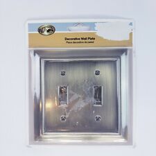 Hampton Bay Hallcrest 1 Gang Rocker Metal Wall Plate Gray 98rgyhb The Home Depot