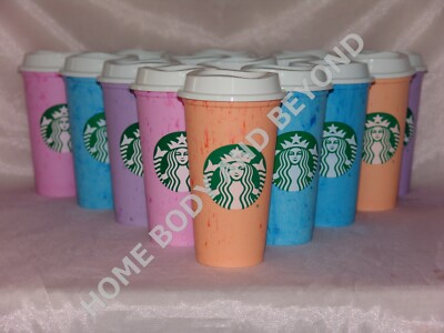 STARBUCKS Reusable Grande 16 OZ Plastic Coffee Tea Hot Cup Mug You Choose Color