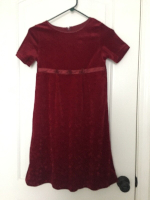 Kids Studio Girls Velour Midi Dress Short Sleeve Party Special Occasion Size 7/8