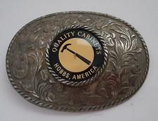 Vintage Quality Cabinets Carpentry Belt Buckle Gold Tone Hobbs, NM America USA