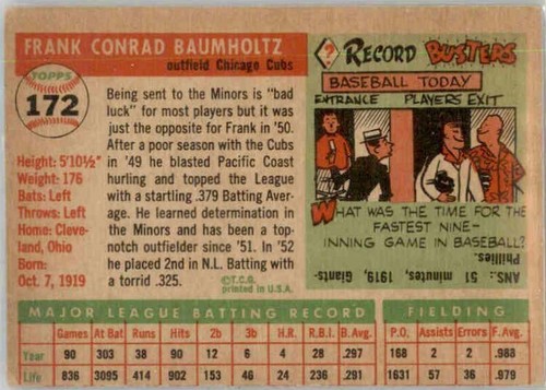 1955 Topps BB Koufax-Killebrew-Mays-Robinson-Williams-Berra-Kiner-Snider - Imagen 257 de 363