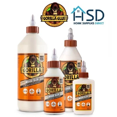 GORILLA GLUE Gorilla Wood Glue Water Resistant White PVA Adhesive Strong Fast Timber Bond