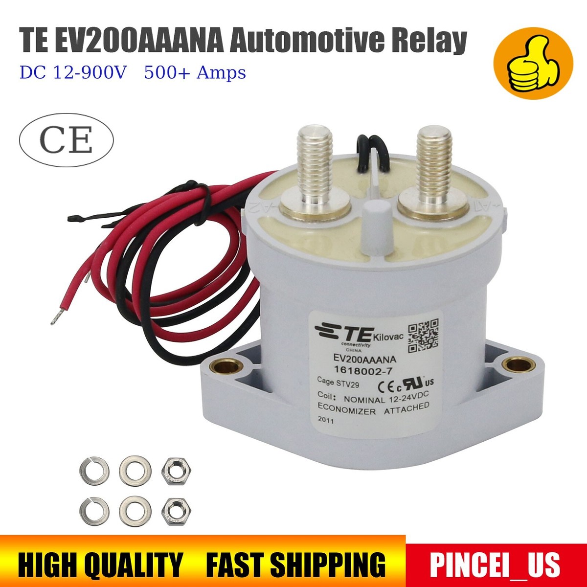 TE EV200AAANA Automotive Relay 12-900V DC Contactor 500+A Carry Current