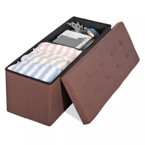 Folding Storage Ottoman Bench Foot Rest Foot Stool for Bedroom Entryway Indoor - Imagen 19 de 93