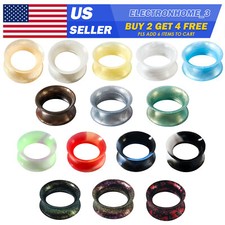 2pcs Silicone Tunnels Ear Gauges Soft Flexible Expander Plugs Double Flared