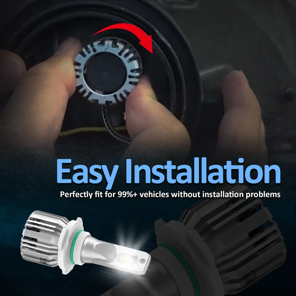 Lasfit 9006 LED Headlights Bulbs Low Beam 6000K White Bright Replace Halogen 2x - Image 3 of 4