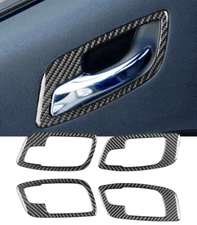4Pc Real Carbon Fiber Inner Door Handle Panel Frame Trim #A Fits 11-23 Charger