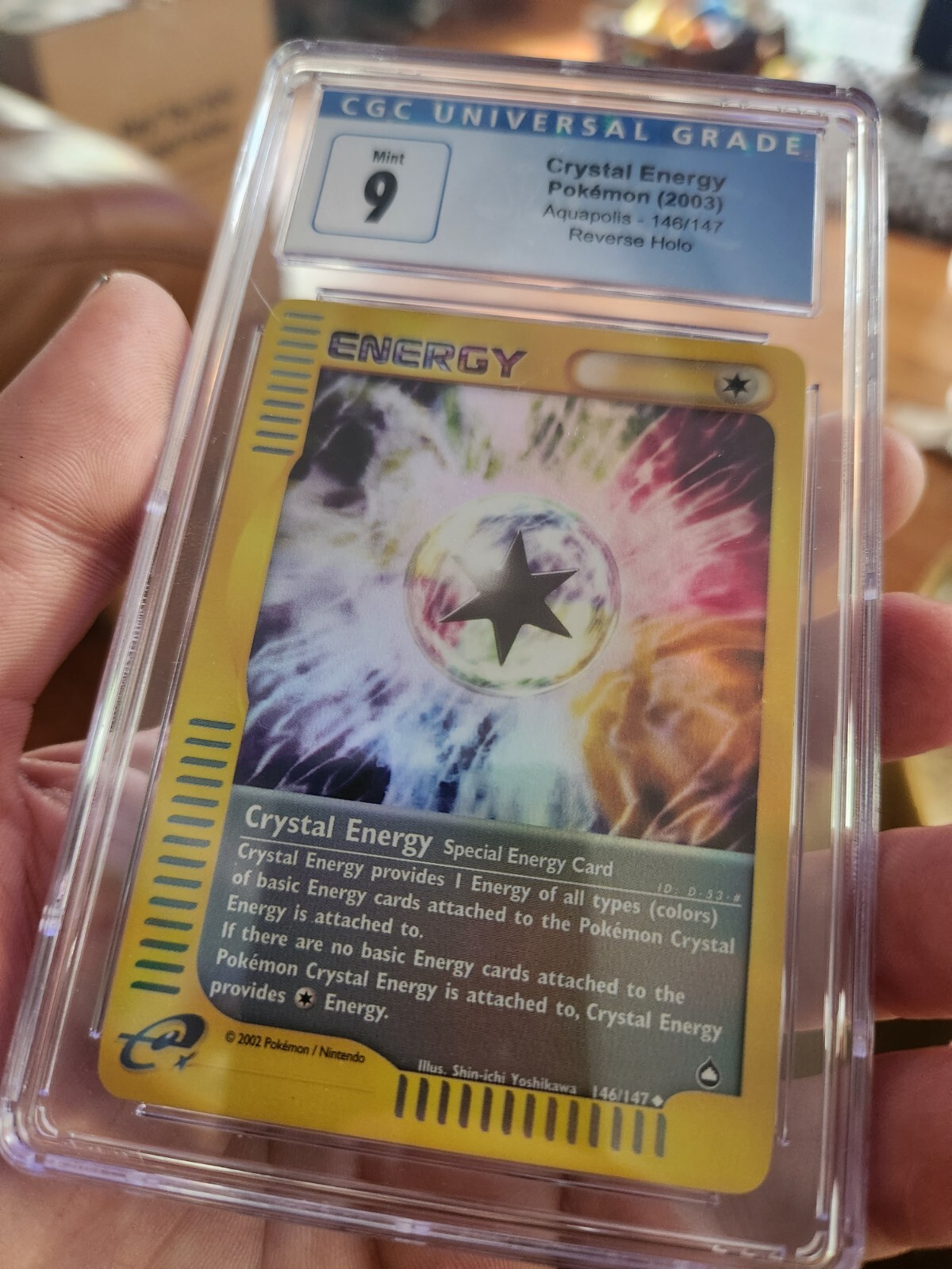 (TOP POP 5) CGC 9 MINT Crystal Energy Reverse Holo Aquapolis Pokemon