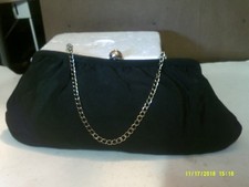 VINTAGE BLACK CLUTCH PURSE UNUSED 11 1/2 " LONG