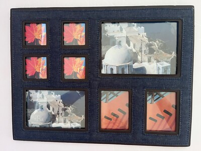 New Denim Blue Collage Gallery Picture Frame for 8 Photos Studio Nova SALE!
