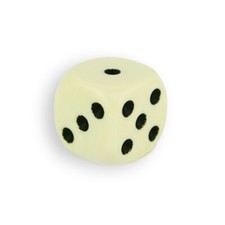 Dice - beige - W6 - Plastic - 0 5/8in
