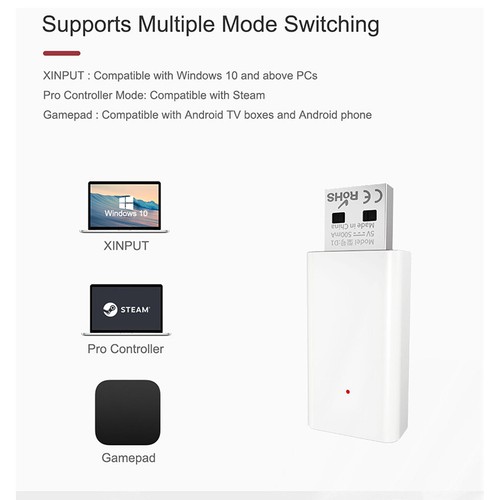 Ricevitore D1 2 in 1 per Mobapad M6 HD/Joy-Con/Switch Pro - Foto 8 di 11