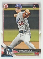 2018 Bowman Draft #BD-82 Braydon Fisher Baseball Card Los Angeles Dodgers