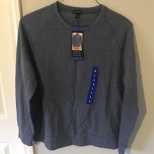 Banana Republic Men's Mid-weight Waffle Knit Crew Pullovers BLUE, L NWT