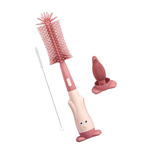Vibe Geeks 3 in 1 Silicone Bottle and Teat Cleaning Brush - Blue - Picture 4 of 15