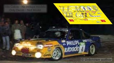 Aufkleber Opel Manta 400 Rallye Valeo 1986 Slot Abziehbilder Beny Fernandez