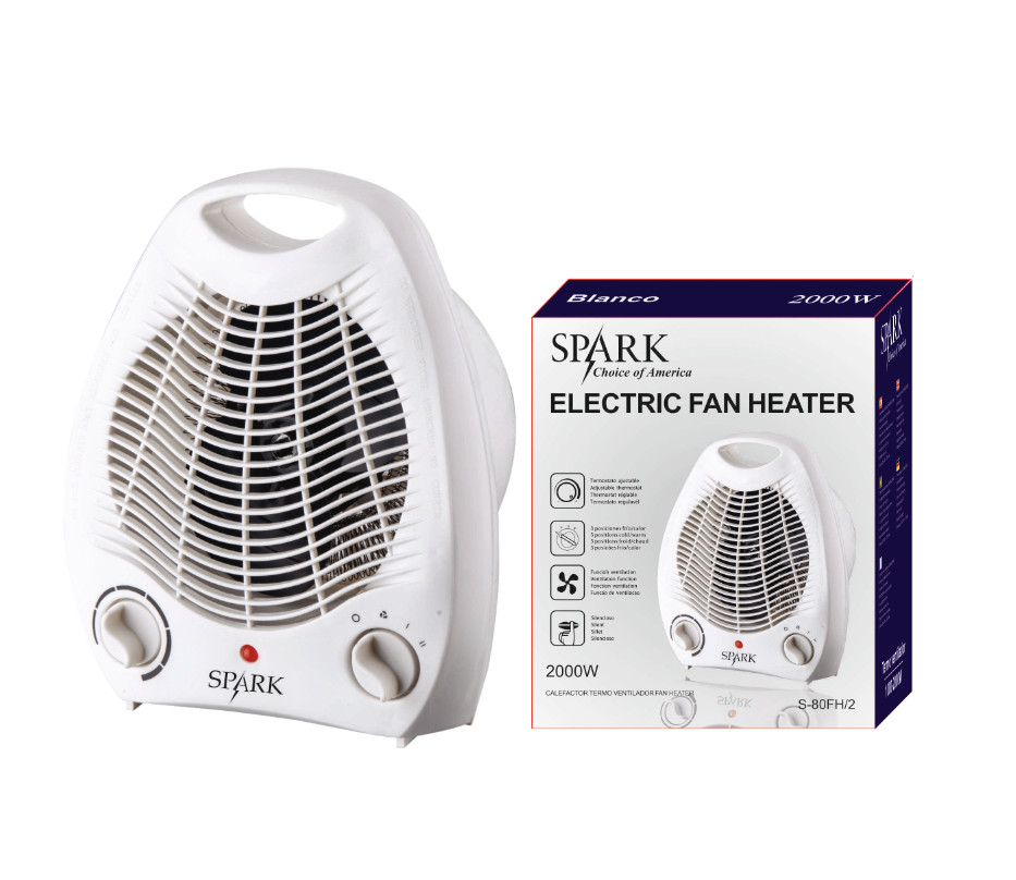 SPARK- Calefactor Eléctrico Aire 2000 W Calentador OVALADO Termostato Regulable