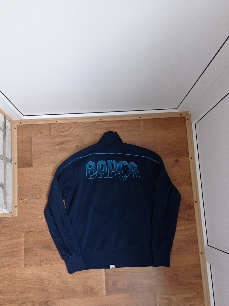 Nike FC Barcelona Track Jacket Size M Medium Blue Teal Zip Up