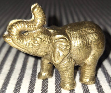 VTG BRASS ELEPHANT w/ UP TRUNK FENG SHUI SMALL 2-3/8